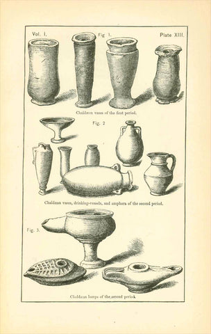 Signet Cylinder of King Urukh"   Iraq, Sumerian, Babylonia, King Uruk  Wood engravings published 1875  Original antique print   interior design, gift ideas, vintage, decoration 
