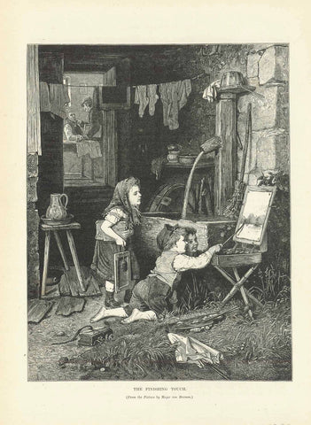 "The Finishing Touch"  Wood engraving made after Meyer von Bremen. Published ca 1890.  Original antique print  