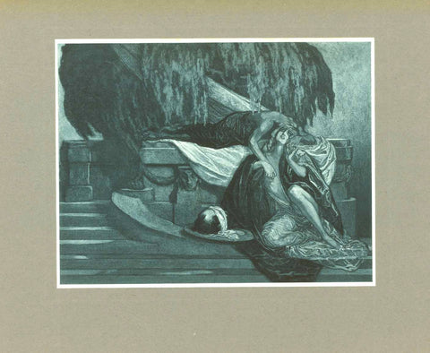 Original antique print  "DIE ZISTERNE" (The cistern)

From a special, numbered edition (Nr. 272 of 500 exemplars), we offer with pleasure and pride some of the famed heliogravures of "Bayros Mappe". The collection was so successful, that the publisher decided to print a second edition in the same year, 1921.
The heliogravures were arranged in in four groupings:
- "Symphonie von der Güte, die Schönheit ist"
- "Weib"
- "Florentiner Phantasien"
- "Salome"
- "Varia"
