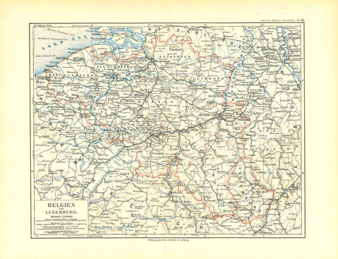 "Belgium und Luxemburg"

For a 30% discount enter MAPS30 at chekout&nbsp;

Detailed map published 1892.

Original antique print
