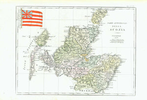 &nbsp;  "Parte Settentrionale della La Scozia"  For a 30% discount enter MAPS30 at chekout&nbsp;  Originally hand-colored copper etching  Published in March "Atlante di Geografia Universale É per servire al Corso di Geografia Universale"  Author. Francesco Constantino Marmocchi (1805-1858)  Dated 1838. Published Florence, 1840  Original antique map