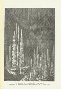 "Der "Urwald" der Armandhoehle. (Dep. Lozere)"
(Nach einer bei Magnesiumlicht bewirkten Aufnahme: aus La Nature 1897)

This print was published 1901.

Original antique print