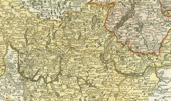 GERMANY, BRANDENBURG, POMMERN

&nbsp;For a 30% discount enter MAPS30 at chekout&nbsp;

"Tabula Marchionatus Brandenburgici et Ducatus Pomeraniae quae sunt Pars Septentrionalis Circuli Saxoniae Superioris"

Altkolorierte Kupferstichkarte bei Johann Baptist Homann

Nürnberg, 1723