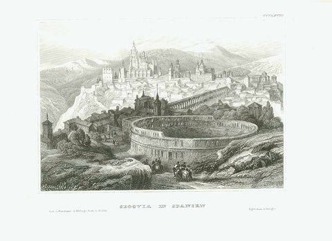 Original antique print  of Spain "Segovia in Spanien"

Fine steel engraving from the Bibliographische Institut in Hildburghausen ca 1845.

