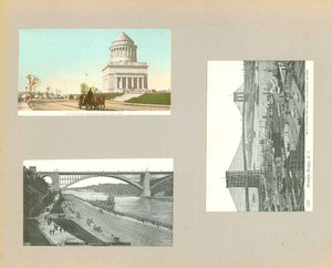 3 Postcards of New York

City Views, USA, Postcards, New York, Grant's Tomb, Speedway, Brooklyn Bridge

The postcard on the upper left shows Grant's Tomb.
The postcard on the lower left shows the Speedway and on the right is the Brooklyn Bridge.

Onthe reverse side are three photographs of the New York Harbor.

The three postcards are originally mounted on strong paper.
From a scrapbook ca 1905.

