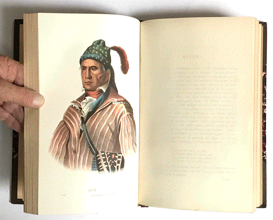 MCKENNEY, THOMAS and JAMES HALL;

CHARLES BIRD KING (ILLUSTRATOR).

"History of the Indian Tribes of North America with Biographical Sketches and Anecdotes of the Principal ChiefsÉ"

Published in Philadelphia by Rice, Rutter &amp; Co. 1870

Vol. I only with 40 superbly hand-colored lithographic plates hightened with gum arabic. Of Native American chiefs in their dress.