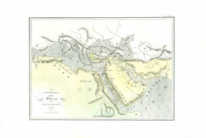 Original antique map "Geografia degli Ebrei o Divisione de Popoli secondo il Sistema Biblico"

For a 30% discount enter MAPS30 at chekout

Interesting map of the peoples living around the Mediterranean in Biblical Times.

Copper engraving map from "Atlante di Geografia Universale" by F. C. Marmocchi.

Published 1838 in Florence. Original hand colored toning.

