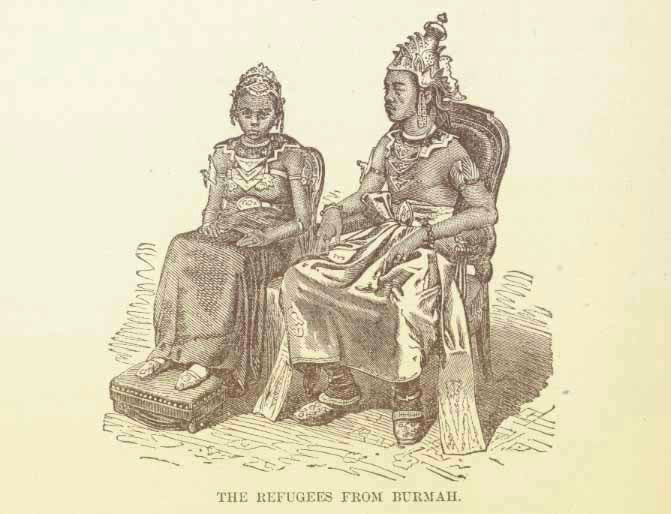 "The refugees from Burma"

Peoples, Myanmar, Burma, Refugees

Wood engraving published 1879.

Original antique print