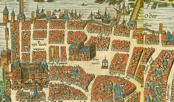 Original antique print  Stettin. - "Alten Stettin"

Exquisitly hand-colored copper etching.

Published in "Civitates Orbis Terrarum"

By Georg Braun (1542-1622) and Franz Hogenberg (1535-1590)

Cologne (Köln) 1588