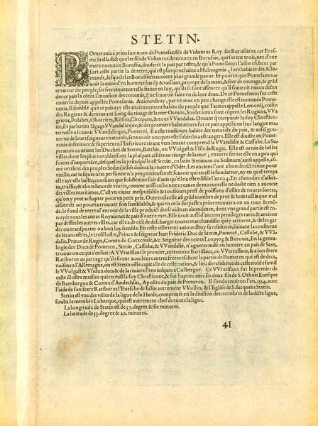 Original antique print  Stettin. - "Alten Stettin"

Exquisitly hand-colored copper etching.

Published in "Civitates Orbis Terrarum"

By Georg Braun (1542-1622) and Franz Hogenberg (1535-1590)

Cologne (Köln) 1588