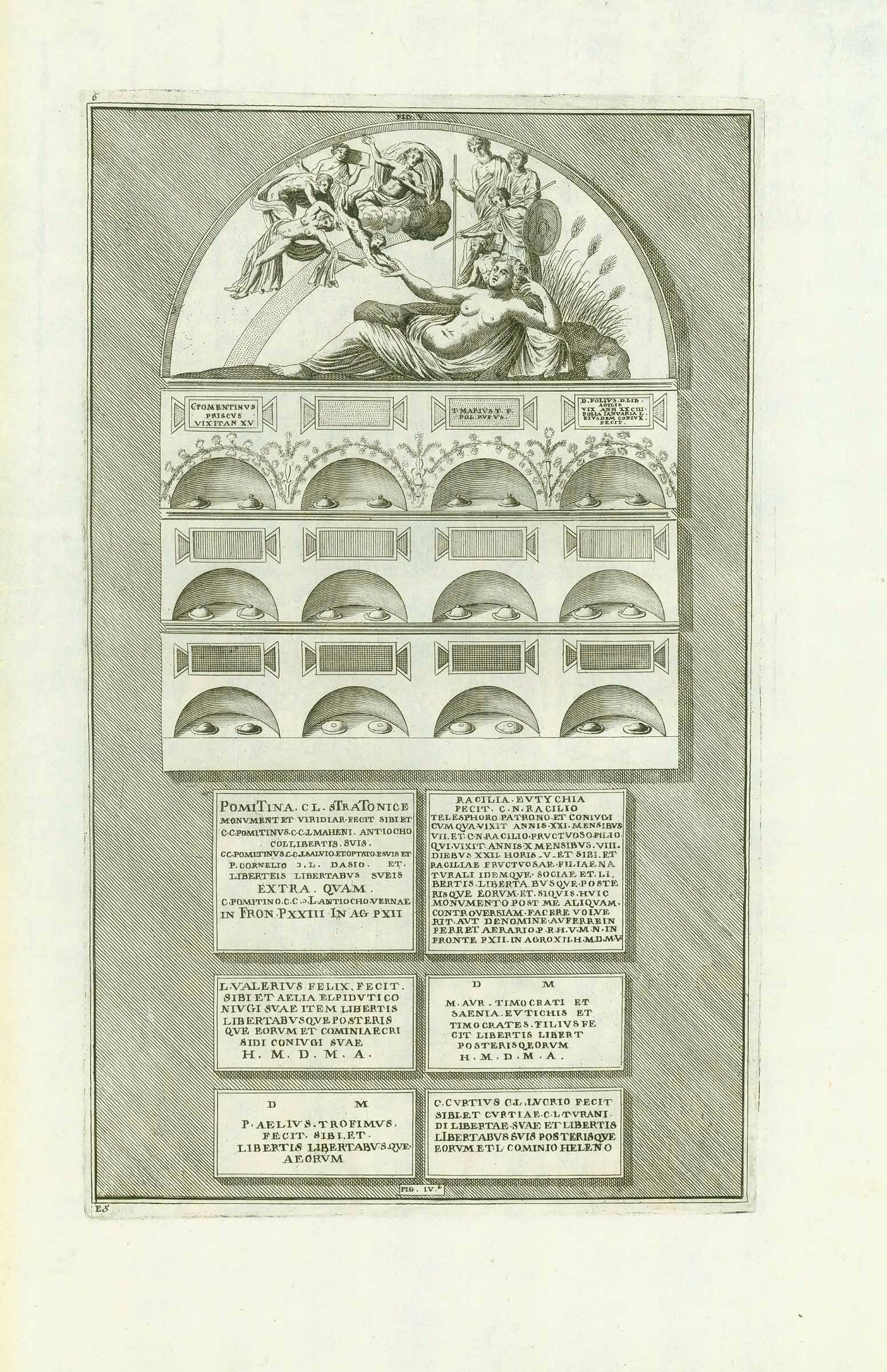 Fine Copper engraving from "Utriusque thesauri antiquitatum romanorum&nbsp;graecarumque nova supplementa congesta ab Joanne Polano"

Giovanni Poleni (1683-1761 was an Italian mathematician, antiquarian and astronomer.

Published by Joann Baptist Pasquali in Venice 1737.

Original antique print