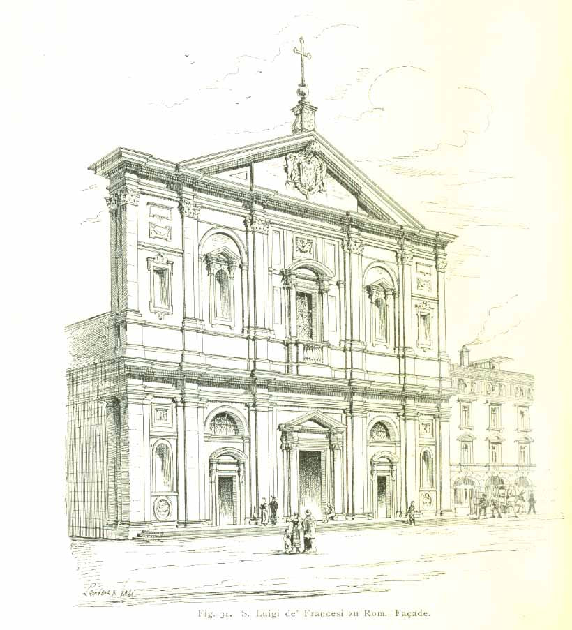 Original antique print  "S. Luigi de' Francesi zu Rom. Facade"

Wood engraving published 1887. On the reverse side is
text about the church of San Luigi.


