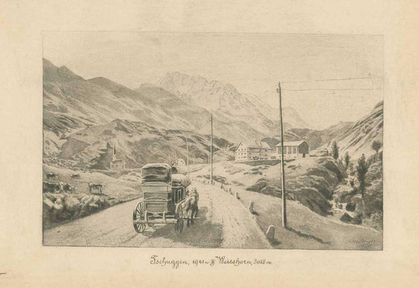 "Tschuggen, 1944 m &amp; Weisshorn 3088m"

Switzerland

Original antique print &nbsp;

Heliogravure ca 1890. 
