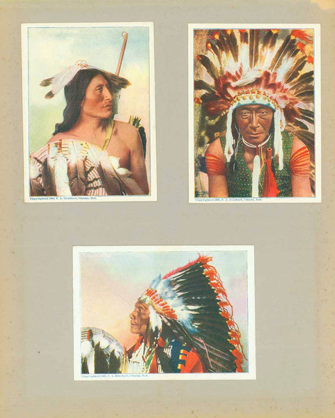 &nbsp;  Indigenous People, USA, Illinois, Minnesota, Chicago, St. Paul, Ryan Hotel, Native Americans  Three postcards from 1904 mounted on very heavy paper.  Left: "Ryan Hotel, St. Paul, Minn." Upper right: "State Street, Chicago" Lower right: "Audutorium and Annex, Chicago"