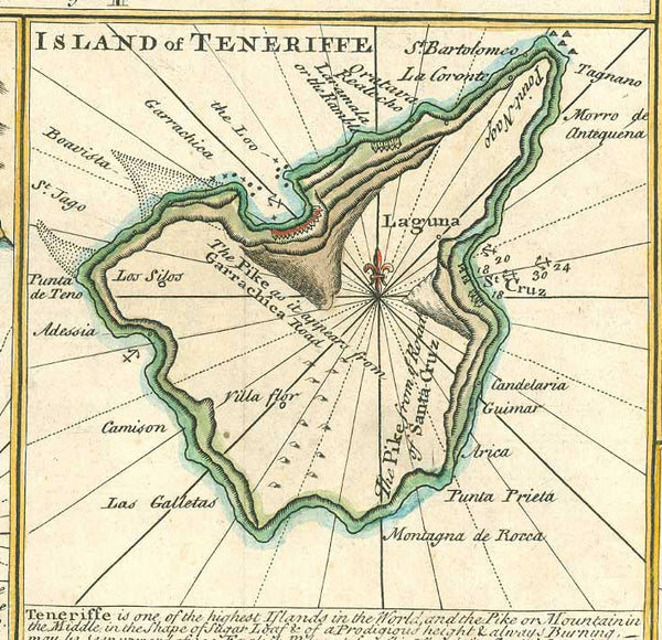 Original antique map, From "A Complete System of Geography published in London ca 1750.  Original hand coloring of the borders.  8 maps. "An accurate map of the islands of Malta Goze &amp; Cuming"; "An accurate chart of Cape de Verd Islands, being an improvement of Capt. Roberts's draught" ; "A correct map of the island of St. Hellena, belonging to the English East India Company" ; Island of Madera ; "A draught of Table Bay" ; "A plan of the Dutch fort at the Cape of Good Hope" ; "The Bay of Agoa de Saldanh