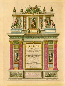 Atlas Title Page, World Atlas, Monarchies, Empires, Sanson, Jaillot  Author: Nicolas Sanson (1600-1667)  Publisher: Huibert Jaillot (1632-1712)  Published in: Paris, dated 1697  Original antique print    For a 30% discount enter MAPS30 at chekout   After the death of Nicolas Sanson, geographer, map maker and publisher, in 1667 his sons Adrien and Guillaume continued their father's work, The atlas production and publication was done by Hubert Jaillot.