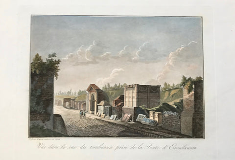 Vue dans le rue des tombeaux prise de la Porte d'Erculaneum  20 x 28 cm ( 7.8 x 11 ")