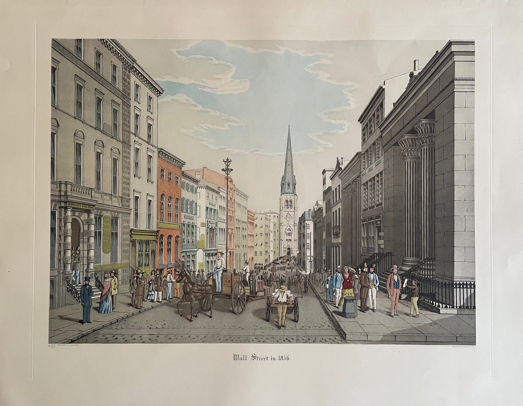 City Views, Finance, USA, New York, Wall Street, 1856