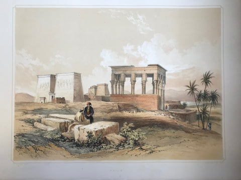 "Philae"  Type of print: Lithograph  Color: Toned and Hand-colored  Artist: Henry Pilleau (1813-1899)  Lithographed by: Dickinson & Son  Where: London  When: 1845
