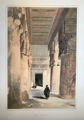 "Temple of Denderah"  Type of print: Lithograph  Color: Toned and Hand-colored  Artist: Henry Pilleau (1813-1899)  Lithographed by: Dickinson & Son  Where: London  When: 1845