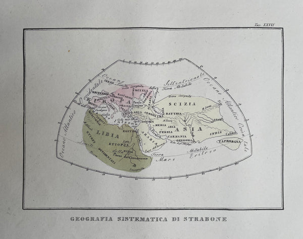 Maps, World, Strabon, Strabo, Geographica, Francesco Constantino Marmocchi
