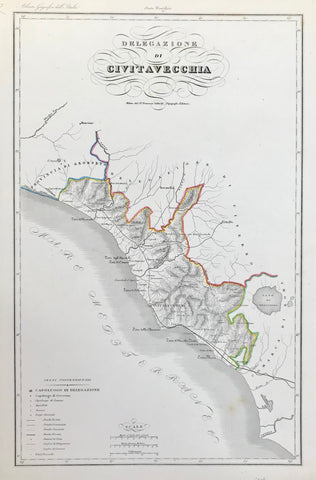 Maps, Italy, Civitavecchia, Lago di Bassa, Lago di Burano, Vallardi