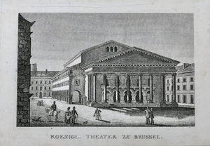 Belgium, Koenigl. Theater zu Brussel  Copper engraving ca 1780.