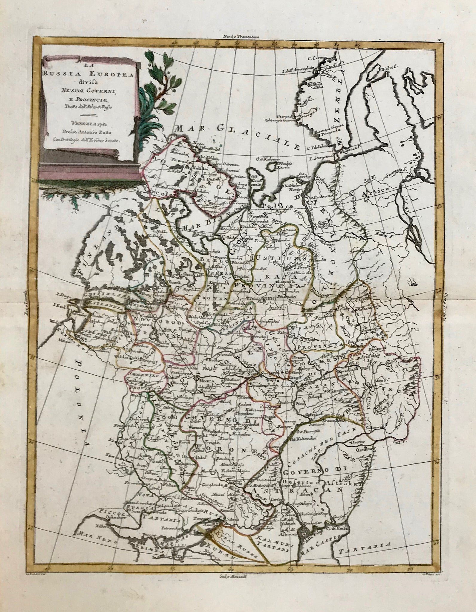 Maps, Russia, La Russia Europea divisa ne suoi Governi e Provincie