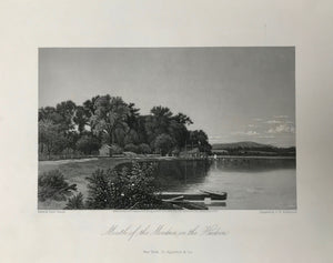 USA, "Mouth of the Moodna, from the Hudson"  Steel engraving by G. W. Wellstood after David Johnson, dated 1870.