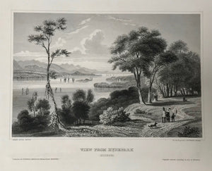 "View From Hydepark"  (Hudson)  Attractive steel engraving ca 1850. Published for Hermann Meyer in New York.