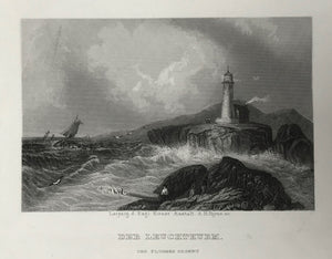 USA, New York, "Der Leuchturm"  Steel engraving ca 1850