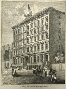 La Pierre House, Broad Street, Philadelphia.  Wood engraving dated 1853.