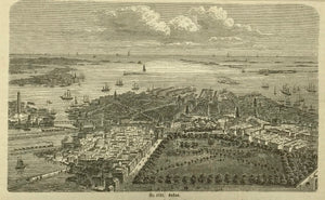"Boston"  Wood engraving 1872. Narrow upper and lower margins. Reverse side is printed.