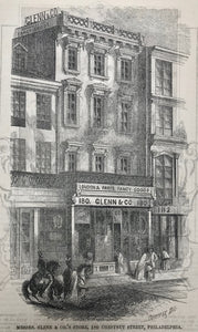 "Messrs. Glenn & Co's Store, 180 Chestnut Street Philadelphia"  Wood engraving by Devereux ca 1870.