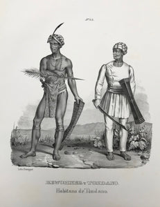 "Bewohner von Tondano" (Inhabitant of Tondano, Indonesia)  Lithograph by J. Honegger from "Naturgeschichte und Abblidung des Menschen..." by Heinrich Rudolf Schinz. Zurich, 1845. (Native people of the world).
