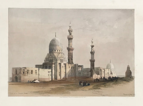 "Mosque of Ayed Bey, in the Desert of Suez"  24 x 34.5 cm (9.4 x 13.6")  Original Antique Lithographs  by David Roberts