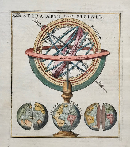 "Sfera artifiale"  Type of print: Copperplate etching  Color: Hand colored  Author / Engraver: Anonymous  Origin: Italian