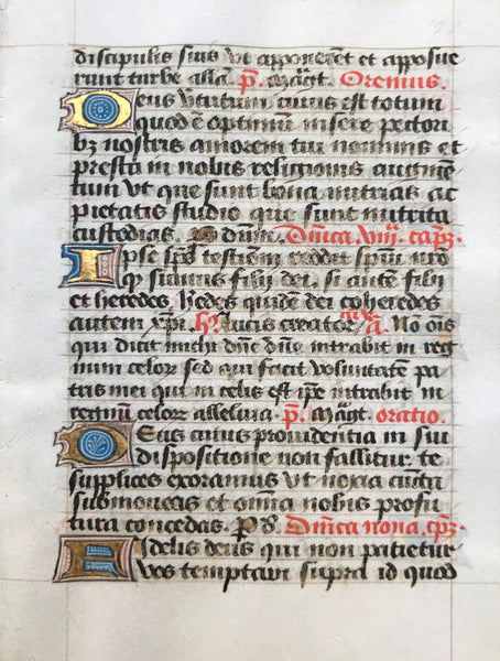Illuminated Manuscript: Individual pages from a daily missal (Roman rites)  Published ca 1450.