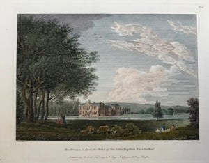 Bradbourn in Kent, the Seat of Sir John Papillon Twisden Bart.  By W. angus after Claude Nattes, dated 1797  12.9 x 18.5 cm (5.1 x 7.3 ")     Castles, Landscapes and Estates of England and Scotland