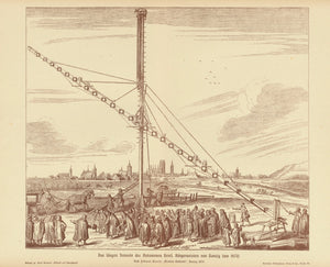 "Das laengste Fernrohr des Astronomen Hevel, Buergermeister von Danzig (um 1670)" (the longest telescope of the astronomer Johannes Hevelius, mayor of Danzig ca 1670)
