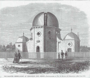 "The Halstead Observatory at Princeton, New Jersey"  Wood engraving made after a photograph ca 1890.  Original antique print 