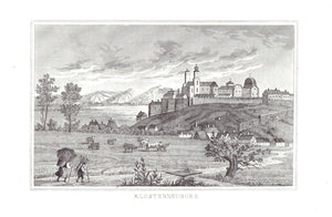 "Klosterneuburg"  Anonymous Steel engraving ca 1850.