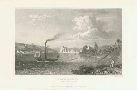"Ludwigshafen" "Lake Constance"  Steel engraving by Starling after Tombleson ca 1850.  Original antique print  