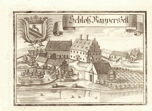 "Schloss Rapperszell" (by Aichach)  Copper engraving by Michael Wening. Published between 1701-1726.