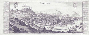 "Aichstaedt." (Eichstaedt)  Copper engraving by Gabriel Bodenehr. Published ca 1720.  Original antique print  