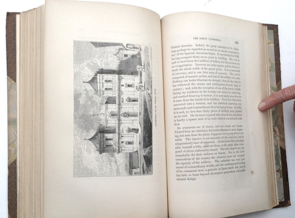 "Travels in Central America, Particularly in Nicaragua: With a Description of Its Aboriginal Monuments, Scenery and People, Their Languages, Institutions, Religion, & c., illustrated by numerous maps and coloured illustrations, by E. G. Squier, Late Charge-D'Affaires of the United States to the Republics of Central America"  Volumes I and II. Published by D. Appleton & Co., New York, 1853. Volume I - 424 pages. Volume II - 452 pages Size. 8vo.  There is an Ex Libris