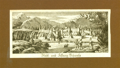 "Stadt und Festung Schumla"  Copper engraving ca 1789. Anonymous. Rare!