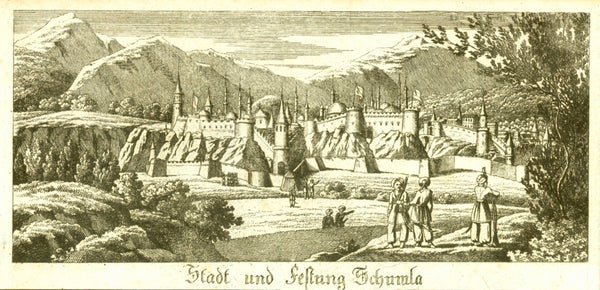 "Stadt und Festung Schumla"  Copper engraving ca 1789. Anonymous. Rare!