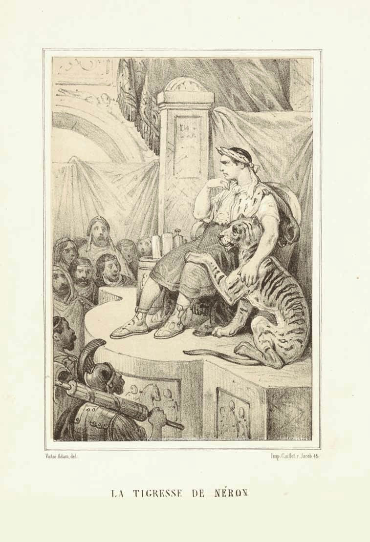 "La Tigress de Neron" ( Nero )  Toned lithpgraph after Victor Adam. Published 1884.