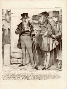 Daumier / Banker / Banquier  Serie: "Caricaturana" Nr. 85  Lithographie von Honre Daumier (1808-1879)  Published / Erschienen:   "Le Charivari". Paris, July 9, 1838 / 9.7. 1838   LD 440  Original antique print  